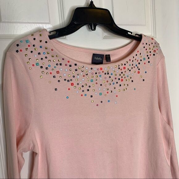 Rafaella Jeweled Top Size XL Chintz Rose Color - Picture 9 of 11